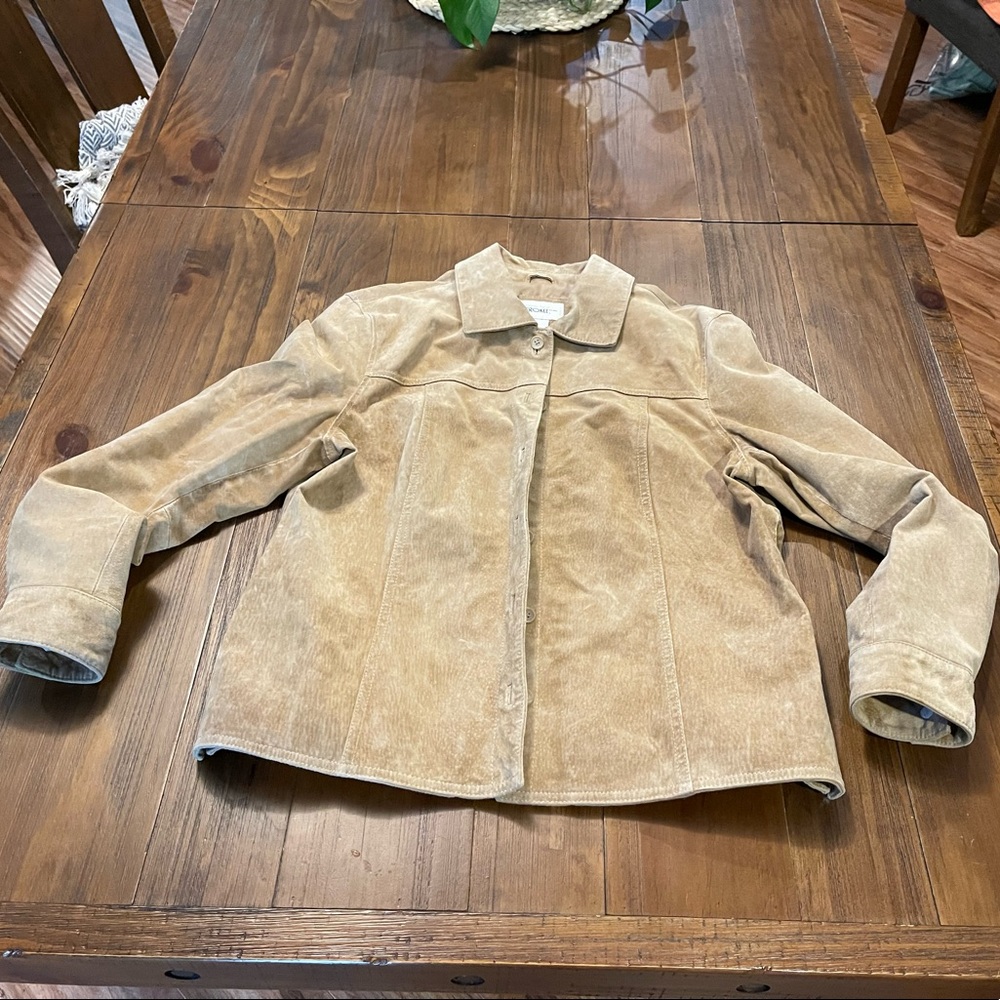 Vintage Cherokee Genuine‎ Leather Suede Coat XL Tan - Picture 14 of 16